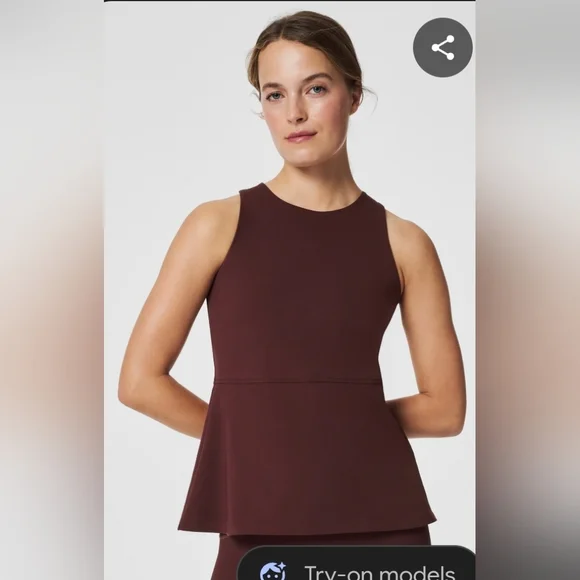 Spanx Active Peplum Top In Three Colors Size XL - Picture 3 of 8